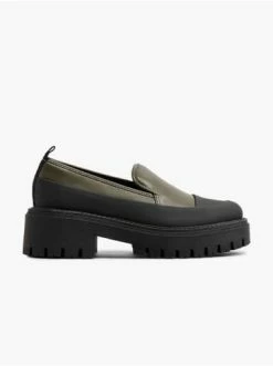 Auslauf ⌛ Halbschuhe Catwalk Chunky Loafer Dunkelgrün Günstig Kaufen 🥰