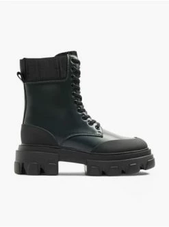 Blitzangebot 🎉 Stiefel & 🥾 Boots Catwalk Schnürboots Dunkelgrün Günstig Kaufen ⭐