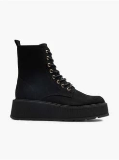 Blitzangebot 👍 Stiefel & 🥾 Boots Catwalk Schnürboots Schwarz Günstig Kaufen 😉