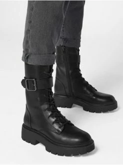 Am billigsten 🌟 Stiefel & 🥾 Boots Catwalk Schnürboots Schwarz Günstig Kaufen ✨