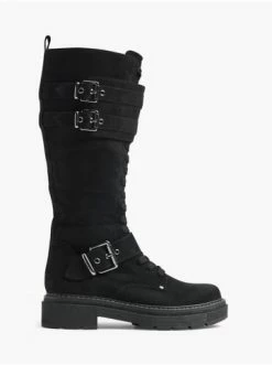 Auslauf ⌛ Stiefel & 🥾 Boots Catwalk Schnürstiefel Schwarz Günstig Kaufen 🛒